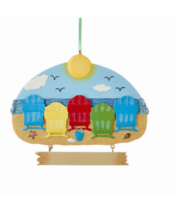 Beach Chair Family Of 5 Ornament For Personalization