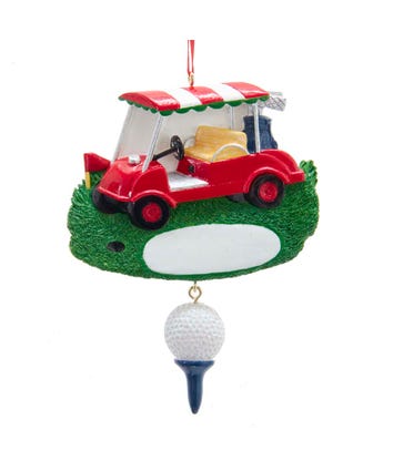 Golf Cart And Tee Ornament For Personalization