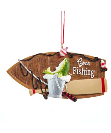Fishing Boat Ornament For Personalization
