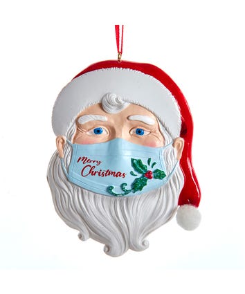 Santa With Mask Ornament