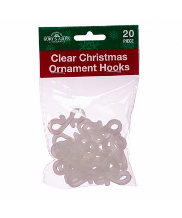 Clear Christmas Ornament Hooks, 20-Pieces
