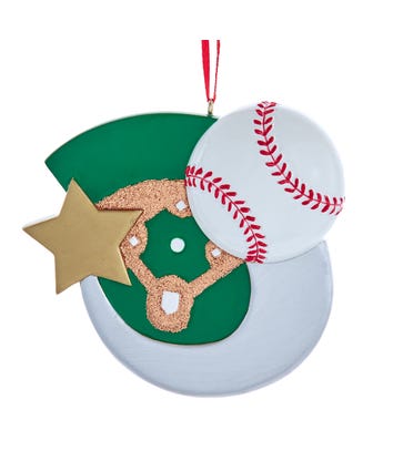 Baseball With Star Ornament For Personalization