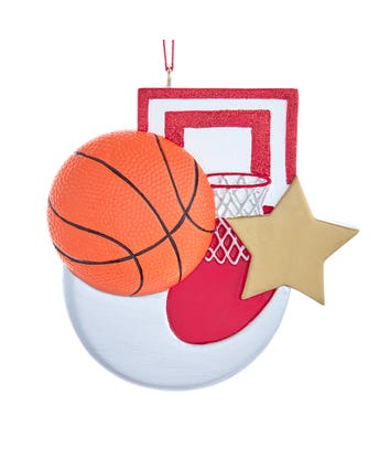 Basketball With Star Ornament For Personalization