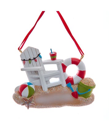 Beach Chair Ornament For Personalization
