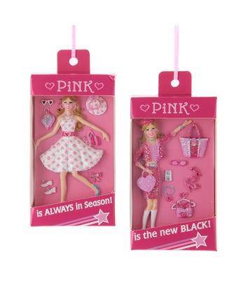 Boxed Doll Ornaments, 2 Assorted