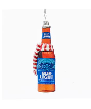 Budweiser® Bud Light Beer Bottle With Scarf Glass Ornament