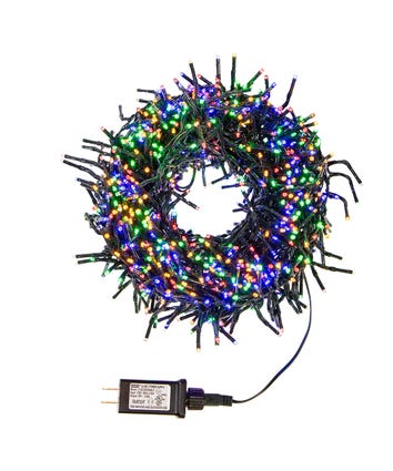 33' 1,000-Light Multicolor 3MM LED Multifunction Cluster Garland With Green Wire