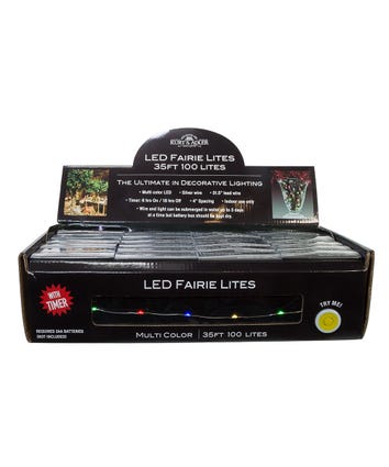100-Light Battery Operated Multicolor Fairy Lights With Silver Wire