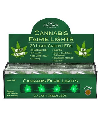 20-Light Battery-Operated LED Cannabis Fairy String Lights