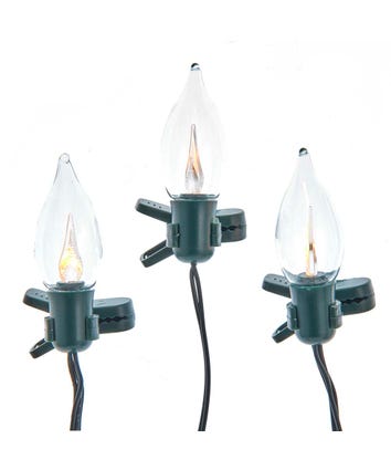 10.5' Battery-Operated 7-Light Flicker Flame LED Light Set With Clips