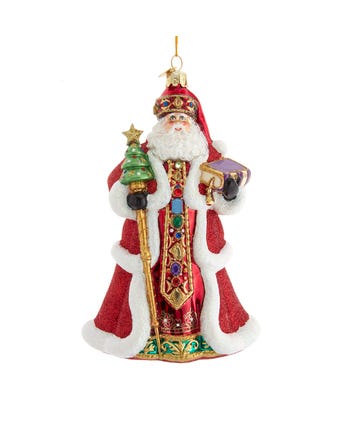 Bellissimo Glass Red Santa Ornament