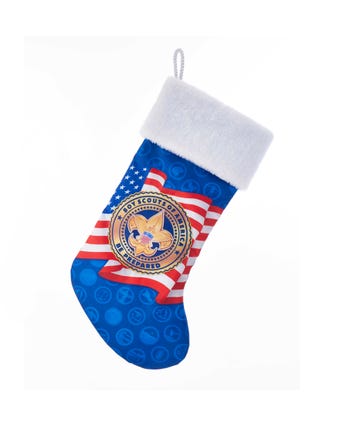 Boy Scouts Of America Red, White and Blue Satin Printed Stocking