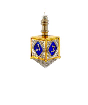 Noble Gems™ Jewish Dreidel Glass Ornament