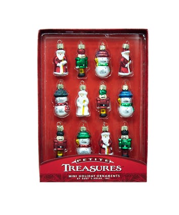 Petite Treasure's Miniature Glass Ornaments, 12-Piece Box Set