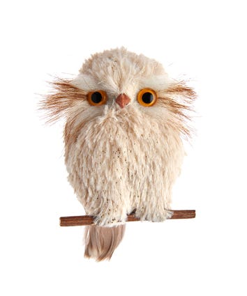 Cream Colored Owl Ornament