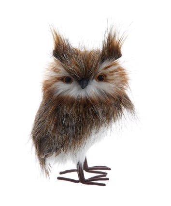 Brown Furry Owl Ornament