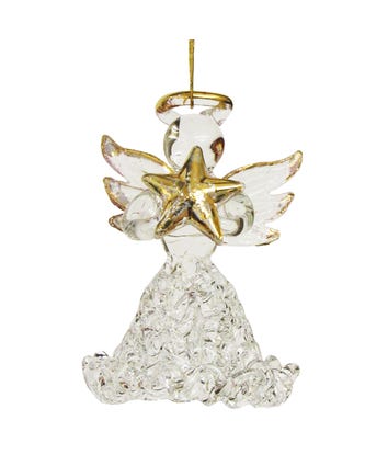 Spun Glass Angel Ornaments, 8-Piece Box Set