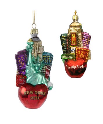 New York City Cityscape Glass Ornament