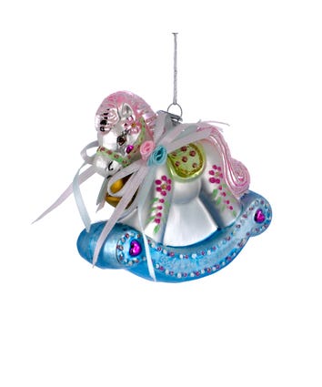 Noble Gems™ Baby's 1st Christmas Rocking Horse Glass Ornament