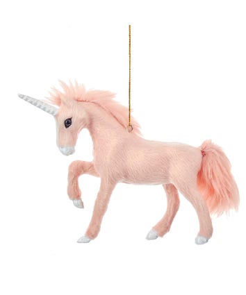 Plush Pink Unicorn Ornament