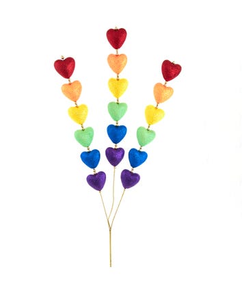 Rainbow Pride Glittered Heart Spray