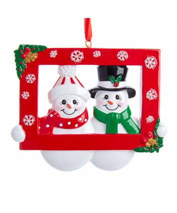 Snow Couple Photo Prop Ornament For Personalization