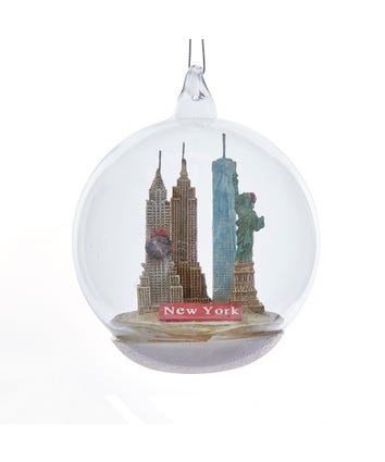 New York City Landmark Glass Ball Ornament