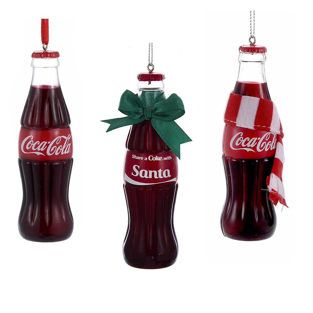 Coca-Cola Ornament Hand Crafted Glass Blue Kurt Adler 