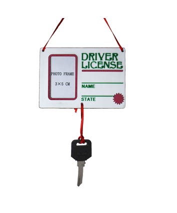 Drivers License With Key Picture Frame Ornament