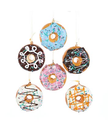 Foam Donut Ornaments, 6 Assorted