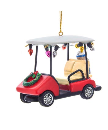 Golf Cart With Wreath Ornament