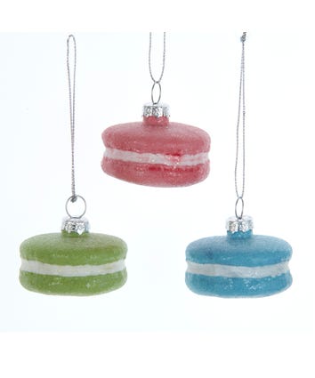 Glass Macaroon Ornaments, 3 Assorted