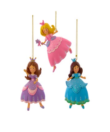 Princess Ornaments, 3 Assorted