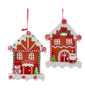 Gingerbread House Ornaments, 2 Assorted