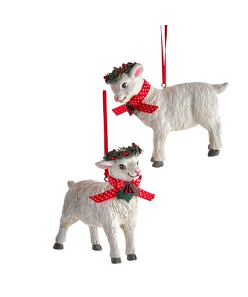 Christmas Lamb Ornaments, 2 Assorted