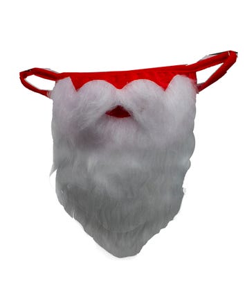 Red Santa Beard Mask