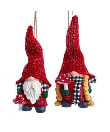 Boy and Girl Gnome Ornaments, 2 Assorted