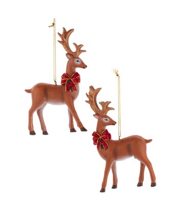 Reindeer With Red Bow Ornament