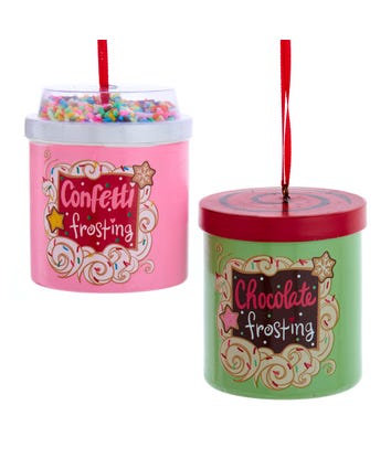 Cake Frosting Can Ornaments, 2 Assorted