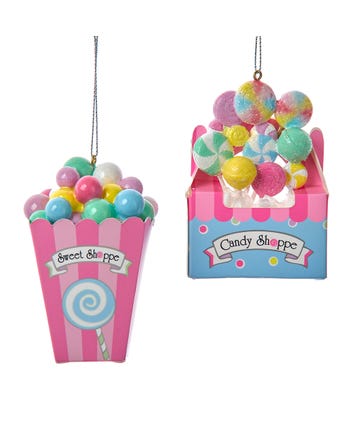 Bubblegum Container & Candy Box Ornaments, 2 Assorted