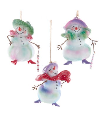 Sassy Snow Lady Ornaments, 3 Assorted