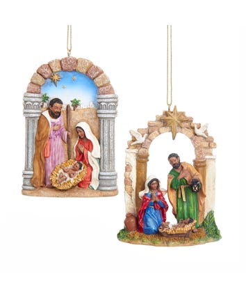 African American Holy Family Ornaments, 2 Assorted