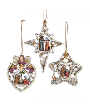 Nativity Ornaments, 3 Assorted