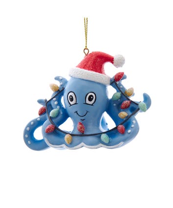 Whimsical Blue Octopus Ornament