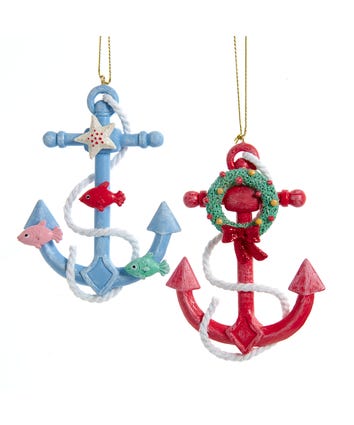 Whimsical Anchor Ornaments, 2 Assorted