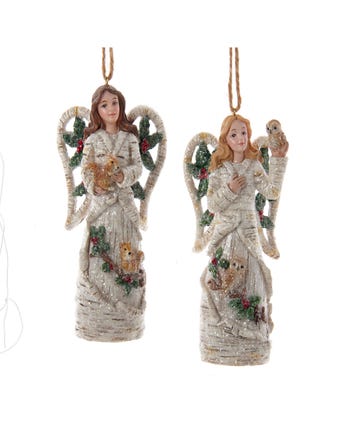 Birch Berry Angel Ornaments, 2 Assorted