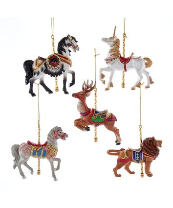 Carousel Ornaments, 5 Assorted