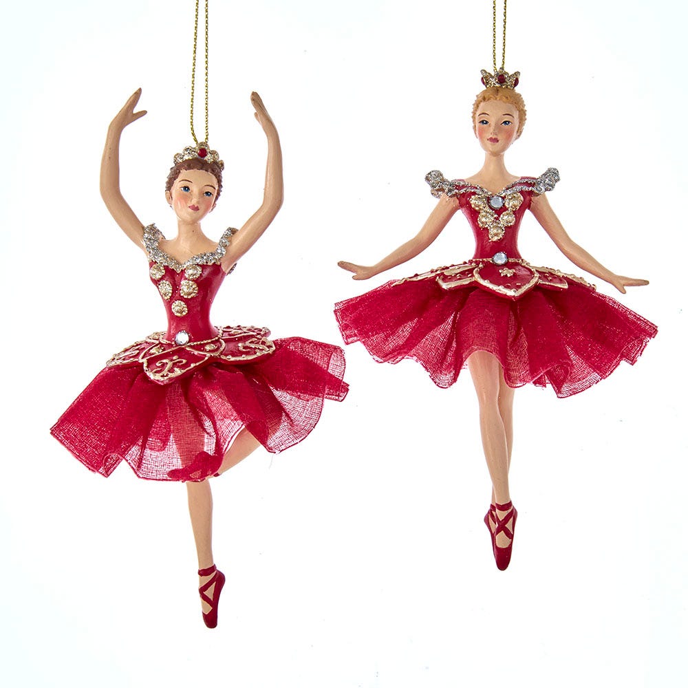 Christmas Ornaments Kurt Adler White Cake Fairy Ballerina Standing On Toes NWOT 