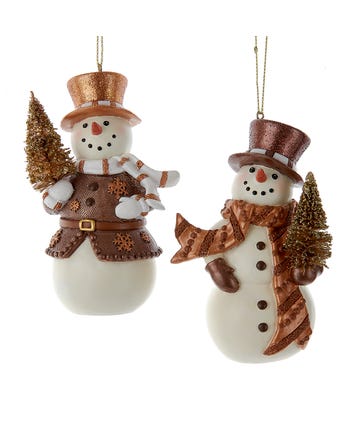 Enchanted Forest Snowman Ornaments, 2 Assorted