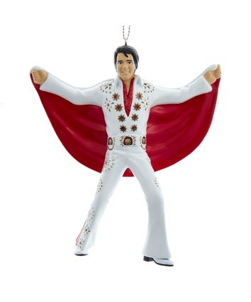 Elvis Presley® In White Suit With Red Cape Ornament